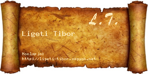 Ligeti Tibor névjegykártya